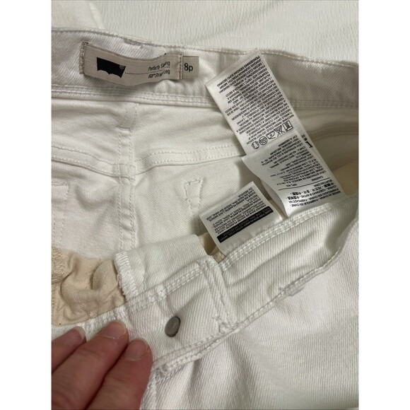 Levis 512 Perfectly Slimming Straight Leg Womens 8P Jeans White - Picture 3 of 6
